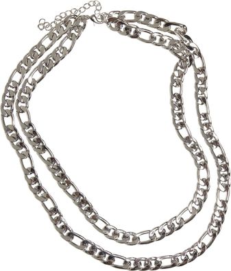 Urban Classics Figaro Layering Necklace Silver