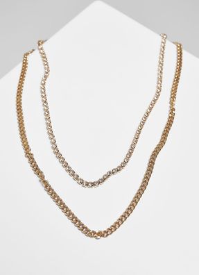 Urban Classics Halskette Double Layer Diamond Necklace Gold