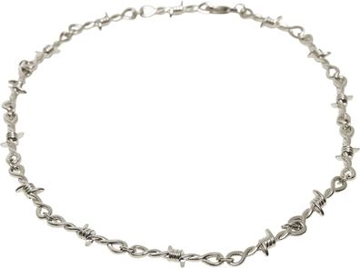 Urban Classics Barbed Wire Necklace Silver