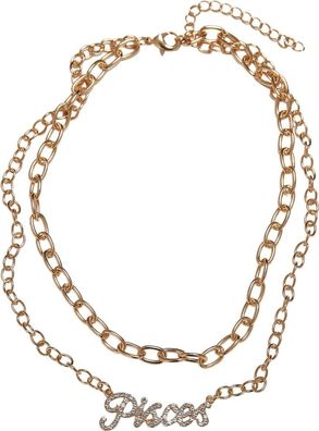 Urban Classics Diamond Zodiac Golden Necklace Pisces
