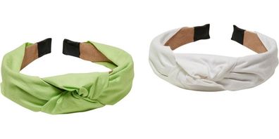 Urban Classics Light Headband With Knot 2-Pack Lightmint/ White