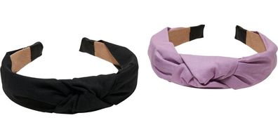 Urban Classics Light Headband With Knot 2-Pack Violablue/ Black