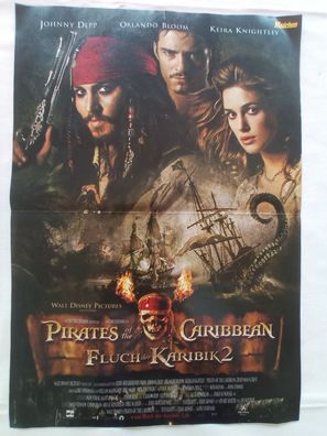 Originales altes Poster Pirates of the Caribean Johnny Deep Orlando Blum
