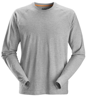 Snickers AllroundWork langarm Baumwoll-Shirt Grau
