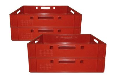 4 Stück gastlandoBox Lagerkiste Transportkiste Kiste Box E1 60x40 Rot Gastlando