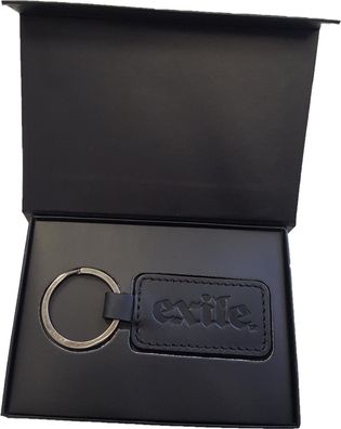 Exile Schlüsselanhänger Leather Single Sided Rectangular Key Ring Black