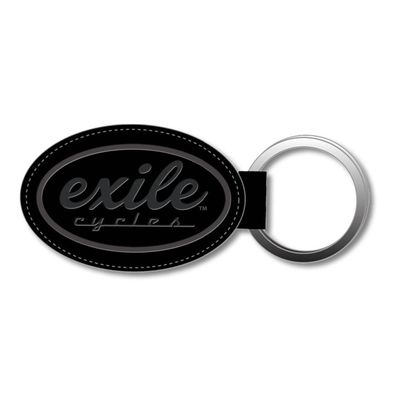 Exile Schlüsselanhänger Leather Single Sided Oval Key Ring Black