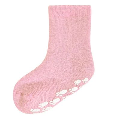 Joha Kinder Socken Wollsocken mit Anti-Rutsch Sohle Rosa