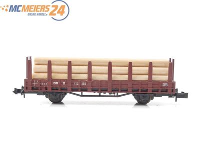 Roco N 25025 offener Güterwagen Rungenwagen mit Holzstammladung 415 485 DB