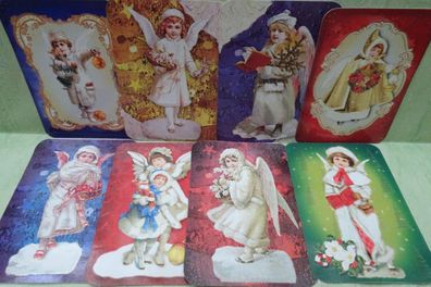 Topper - Sets Engel Weihnachten Vintage geprägt ca 11,5 x 8 cm