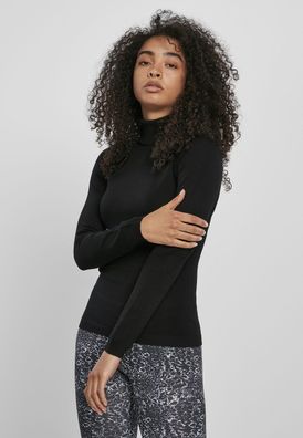 Urban Classics Damen Pullover Ladies Basic Turtleneck Sweater Black