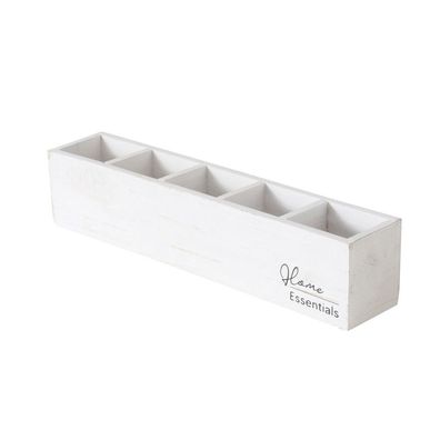 Holzbox HOME Essentials weiß Box aus Holz mit 5 Fächern Aufbewahrungsbox