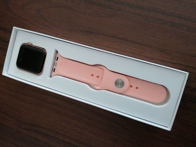 Apple Smartwatch Series 5 GPS (40mm) in Gold / mit Sportarmband in Rosa