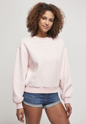Urban Classics Damen Sweatshirt Ladies Oversized Color Melange Crewneck Pink Melange