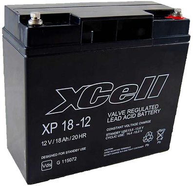 XCell Bleiakku XP18-12 Pb 12V / 18Ah VdS-Nr. G115072, M5 Innengew.