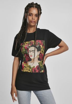 Merchcode Female Shirt Ladies Frida Kahlo Portrait Tee Black