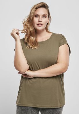 Urban Classics Female Shirt Ladies Organic Extended Shoulder Tee Olive