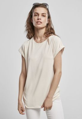 Urban Classics Damen T-Shirt Ladies Modal Extended Shoulder Tee Whitesand