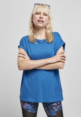 Urban Classics Damen T-Shirt Ladies Extended Shoulder Tee Sporty Blue