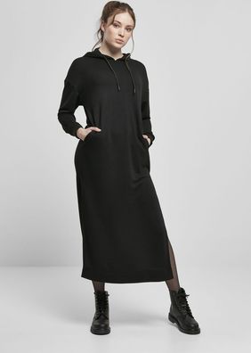 Urban Classics Damen Kleid Ladies Modal Terry Long Hoody Dress Black
