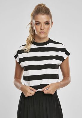 Urban Classics Female Shirt Ladies Stripe Short Tee Black/ White