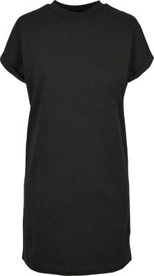 Urban Classics Damen Kleid Ladies Organic Cotton Cut On Sleeve Tee Dress Black