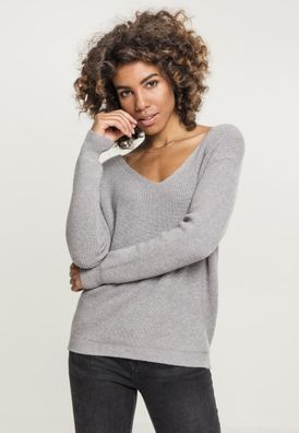 Urban Classics Damen Pullover Ladies Back Lace Up Sweater Black