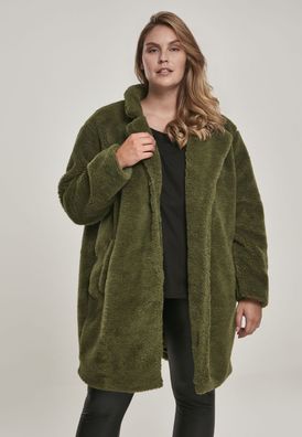 Urban Classics Damen Winterjacke Ladies Oversized Sherpa Coat Olive