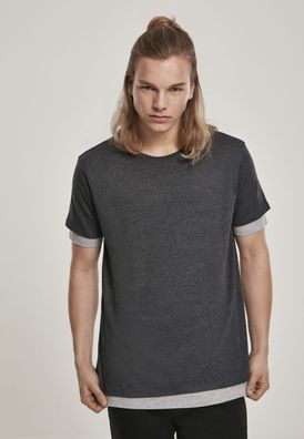 Urban Classics T-Shirt Full Double Layered Tee Charcoal/ Grey