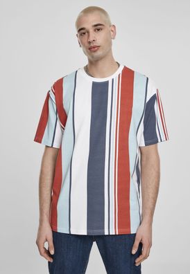 Urban Classics T-Shirt Heavy Oversized Big AOP Stripe Tee Burned Red