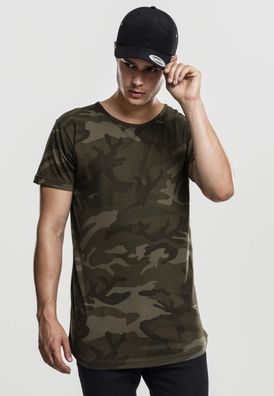 Urban Classics T-Shirt Camo Shaped Long Tee Olive Camouflage