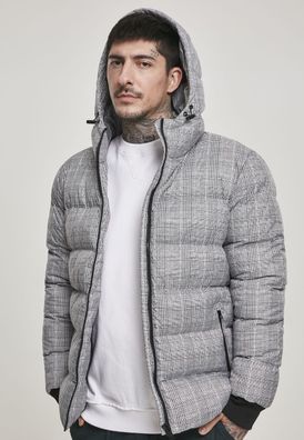Urban Classics Winterjacke Hooded Check Puffer Jacket White/ Black