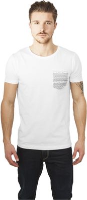 Urban Classics T-Shirt Contrast Pocket Tee White/ Aztec