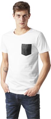 Urban Classics T-Shirt Leather Imitation Pocket Tee Black
