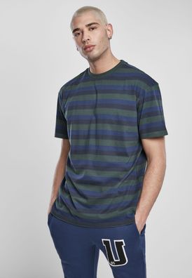 Urban Classics T-Shirt College Stripe Tee Bottlegreen/ Midnightnavy