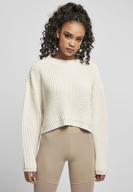 Urban Classics Damen Sweatshirt Ladies Wide Oversize Sweater Whitesand