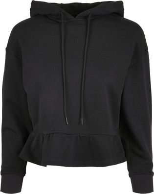 Urban Classics Damen Sweatshirt Ladies Organic Volants Hoody Black