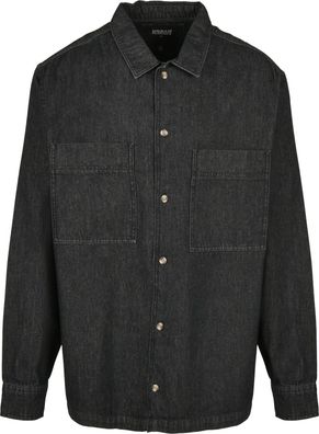 Urban Classics Hemd Oversized Denim Shirt Black Stone Washed