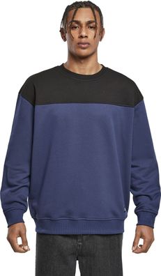 Urban Classics Hoodie / Sweatshirt Upper Block Crewneck Darkblue/ Black