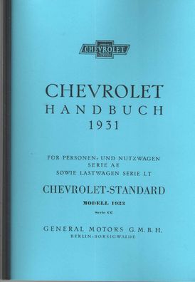 Bedienungsanleitung Chevrolet, Modelle 1931-33 der Serie ´AE´