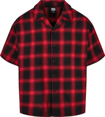 Urban Classics Loose Checked Resort Shirt Black/ Red