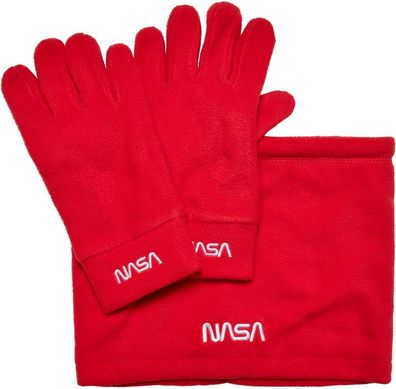 Mister Tee Handschuhe Nasa Fleece Set Red Red