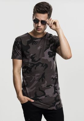 Urban Classics T-Shirt Camo Shaped Long Tee Dark Camouflage