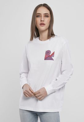 Mister Tee Damen Pullover Ladies Abstract Colour Longsleeve White