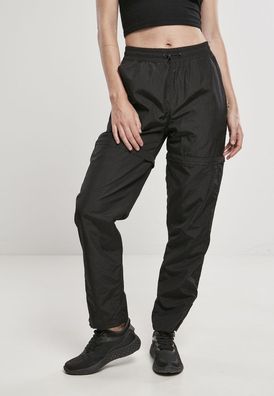 Urban Classics Damen Trainingshose Ladies Shiny Crinkle Nylon Zip Pants Black