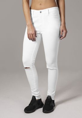 Urban Classics Damen Hose Ladies Cut Knee Pants White