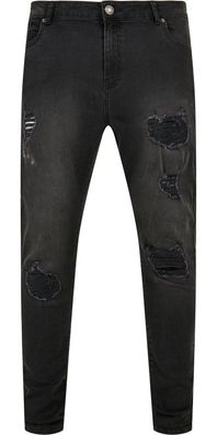 Urban Classics Heavy Destroyed Slim Fit Jeans Realblk Heavy Destroyed Washed
