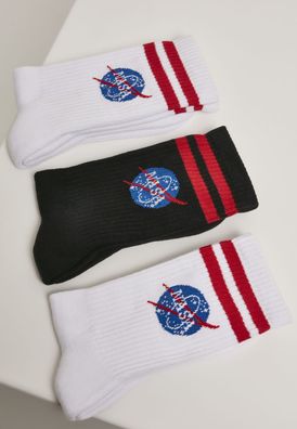 Mister Tee Socken NASA Insignia Socks 3-Pack White/ Black/ White