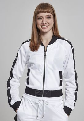 Urban Classics Damen Leichte Jacke Ladies Button Up Track Jacket White/ Black/ White