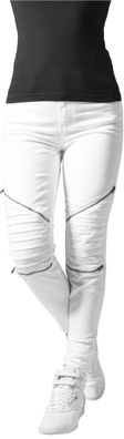 Urban Classics Damen Hose Ladies Stretch Biker Pants White